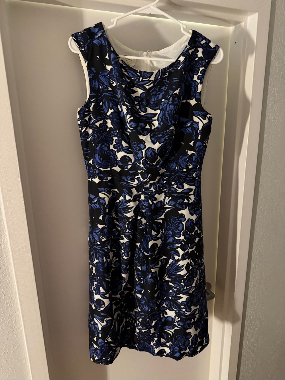 Talbots Blue and Black Floral Midi Dress